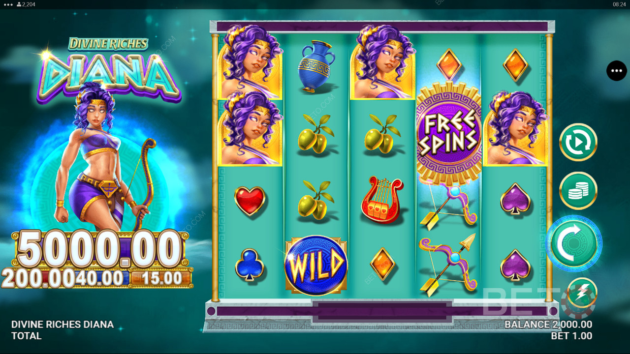 BETO Slots tarafından Divine Riches Diana İncelemesi