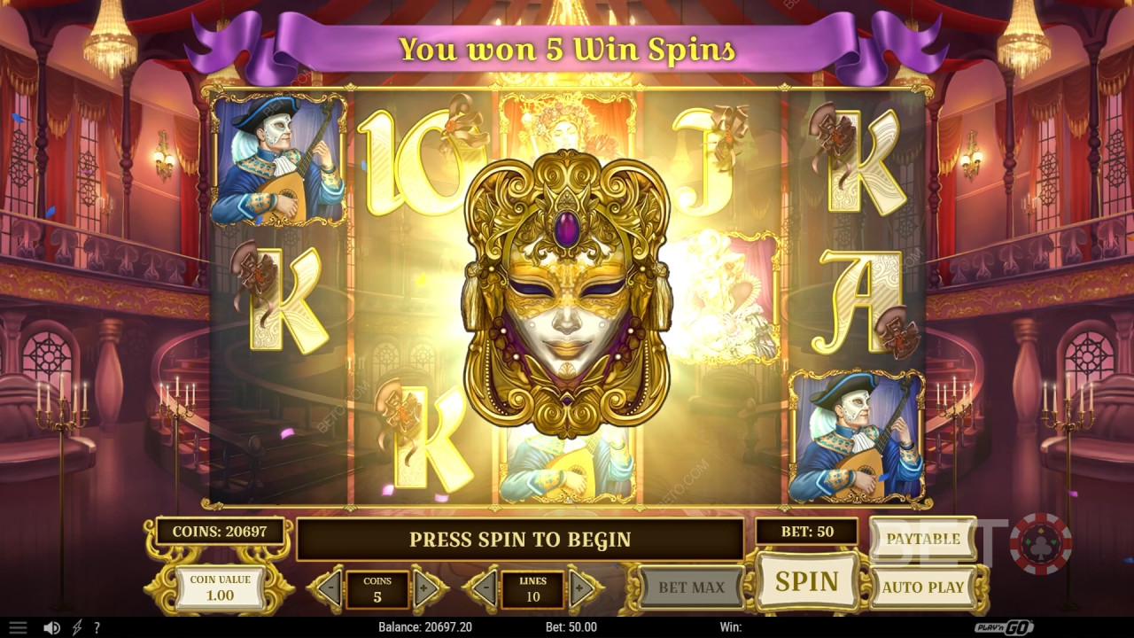 Royal Masquerade video slotunda bahis tutarınızın 10.000 katını kazanın!