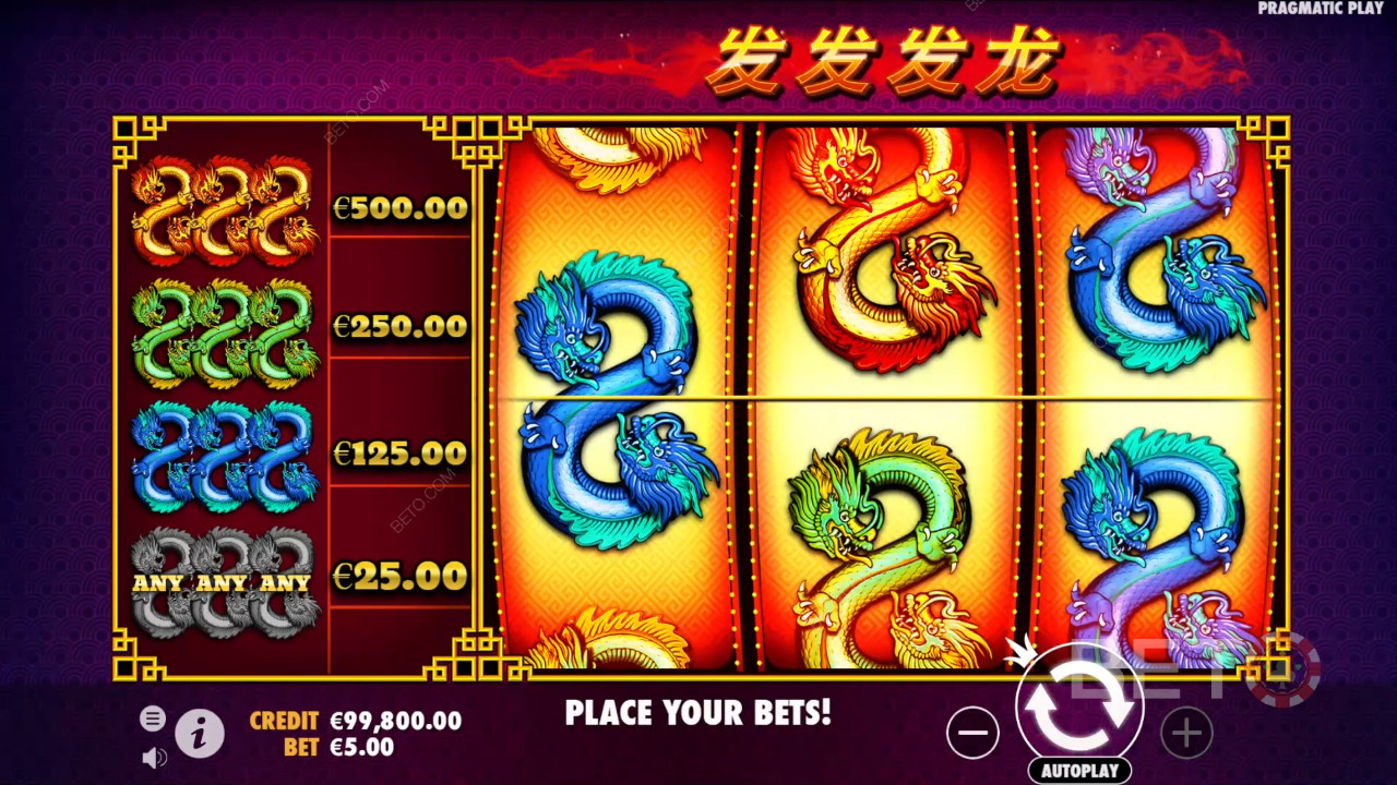 Bonus Özellikleri 888 Dragons tarafından açıklanmıştır Pragmatic Play