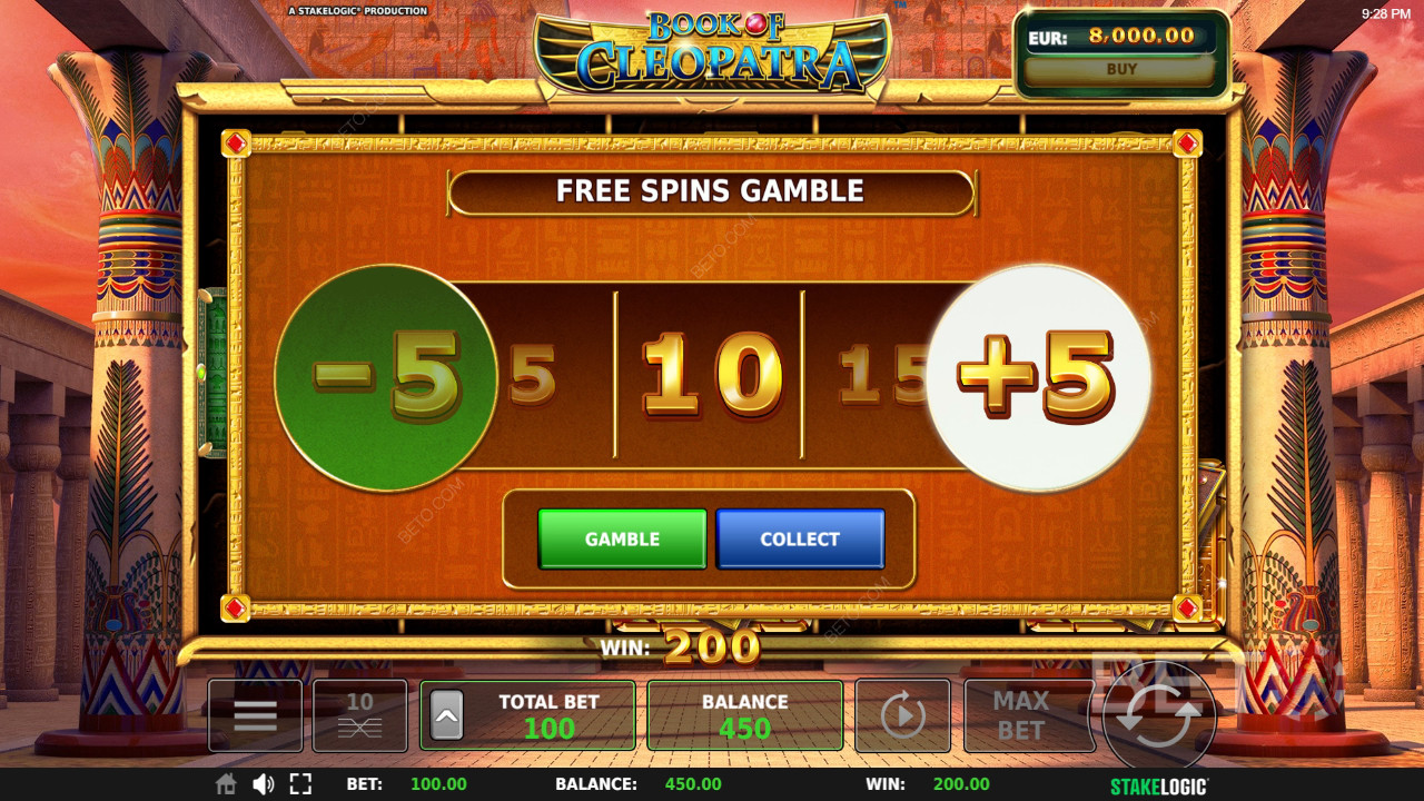 Book of Cleopatra Slot Makinesinde bahsinizin 5,502 katını kazanın!