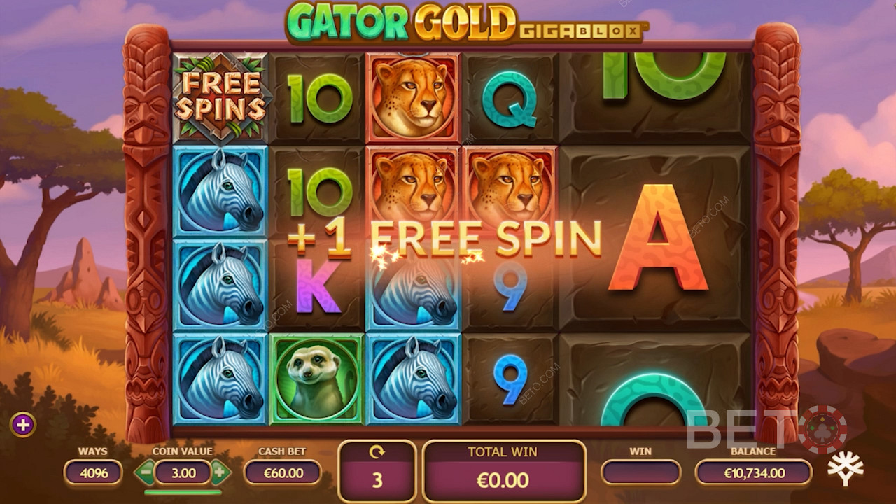 Ücretsiz dönüşler kazanın Gator Gold Gigablox