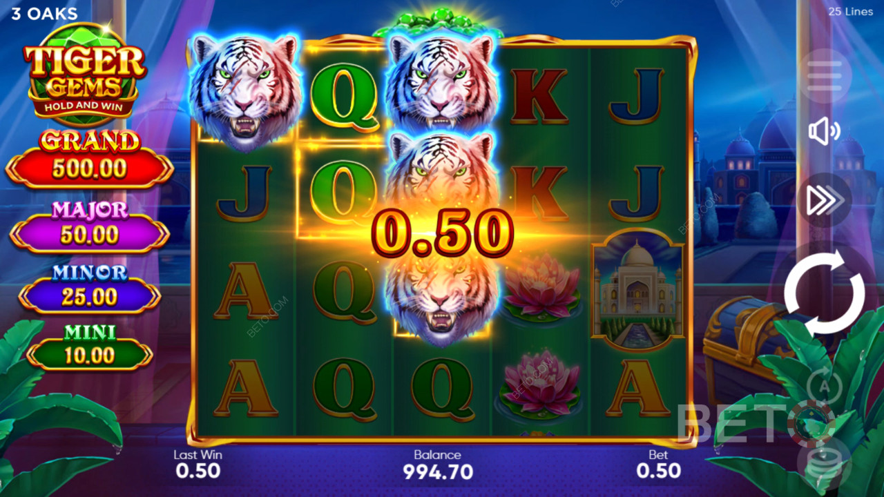 Tiger Gems Slot Makinesinde bahsinizin 1,560 katını kazanın!