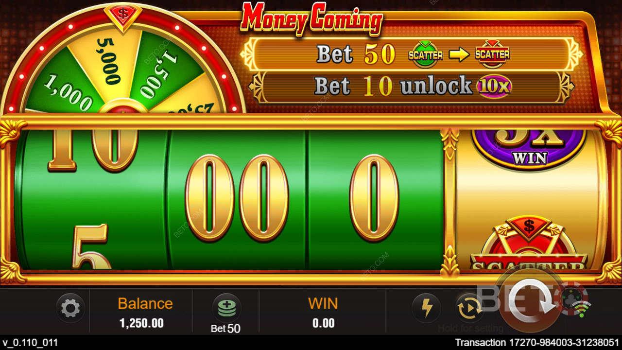 Money Coming Video Slot için Karar