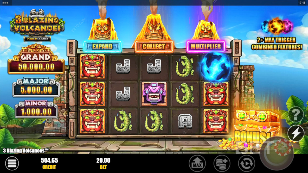 3 BETO Slots tarafından Blazing Volcanoes Power Combo İncelemesi