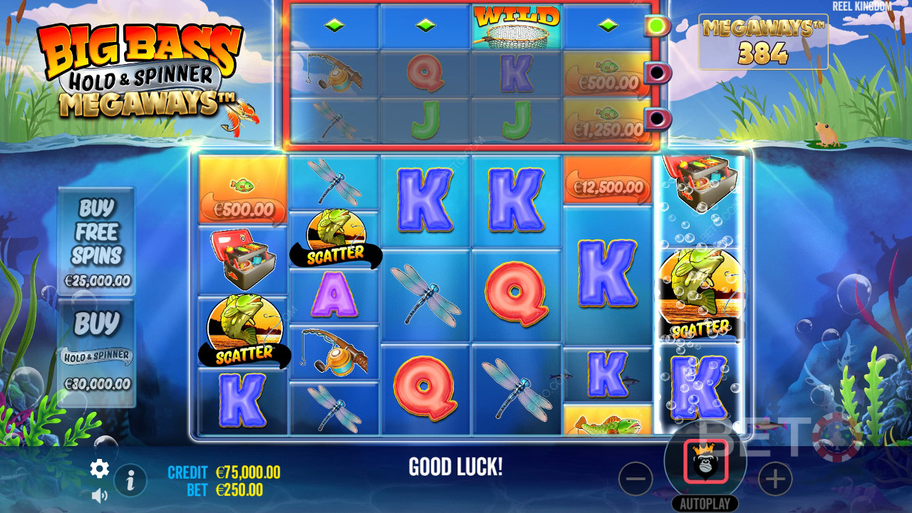 Big Bass Hold ve Spinner Megaways Slotunda bahsinizin 20.000 katını kazanın!