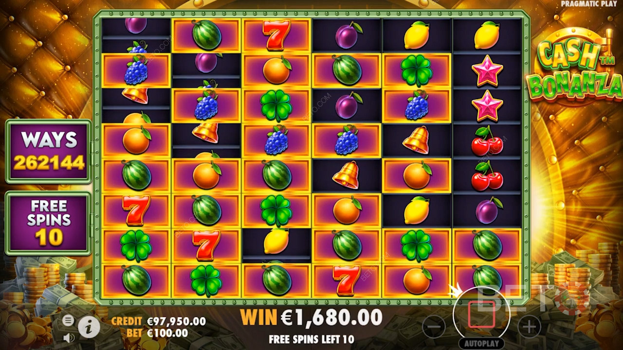 262.144 farklı kazanma yolu Cash Bonanza