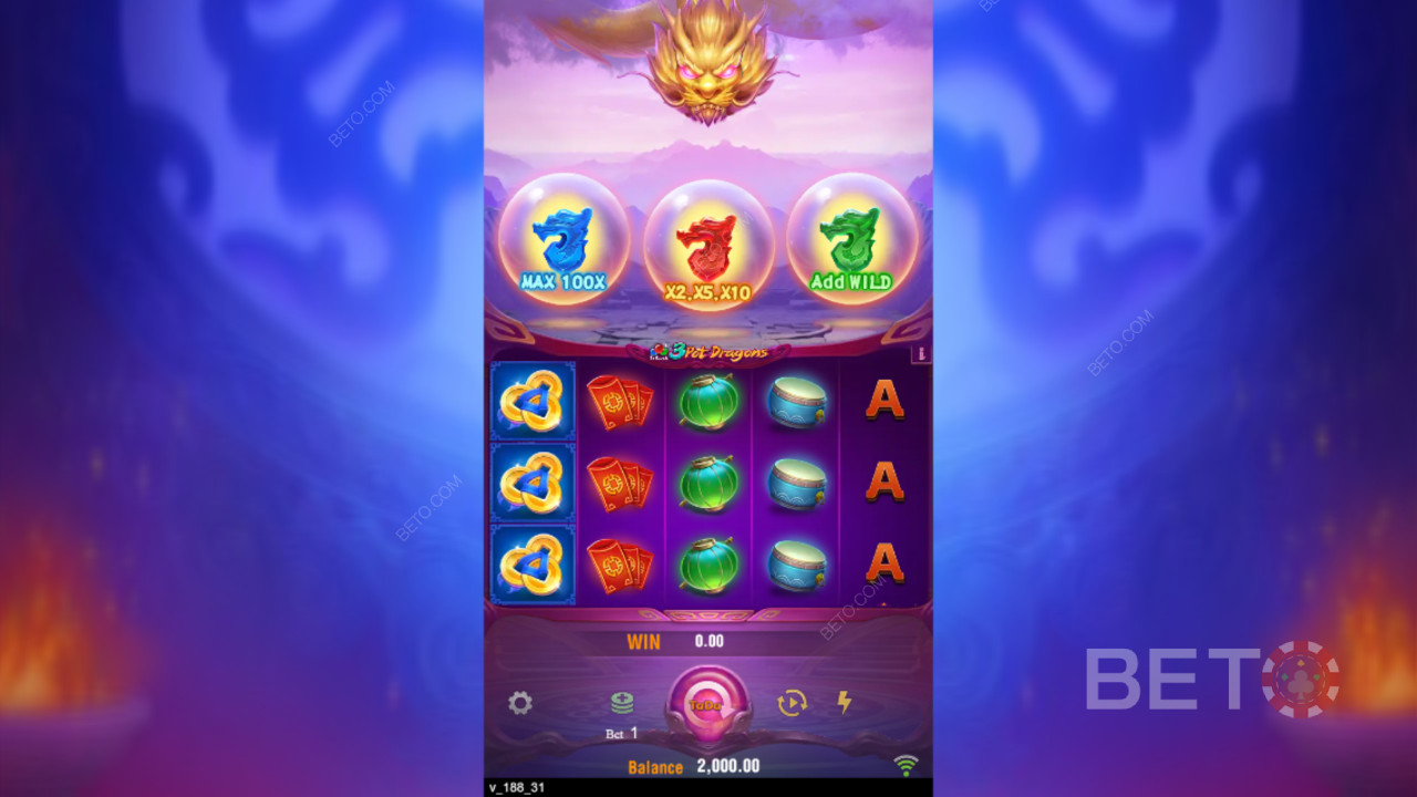 3 Pot Dragons Online Slot oyununda bahsinizin 10.000 katını kazanın!