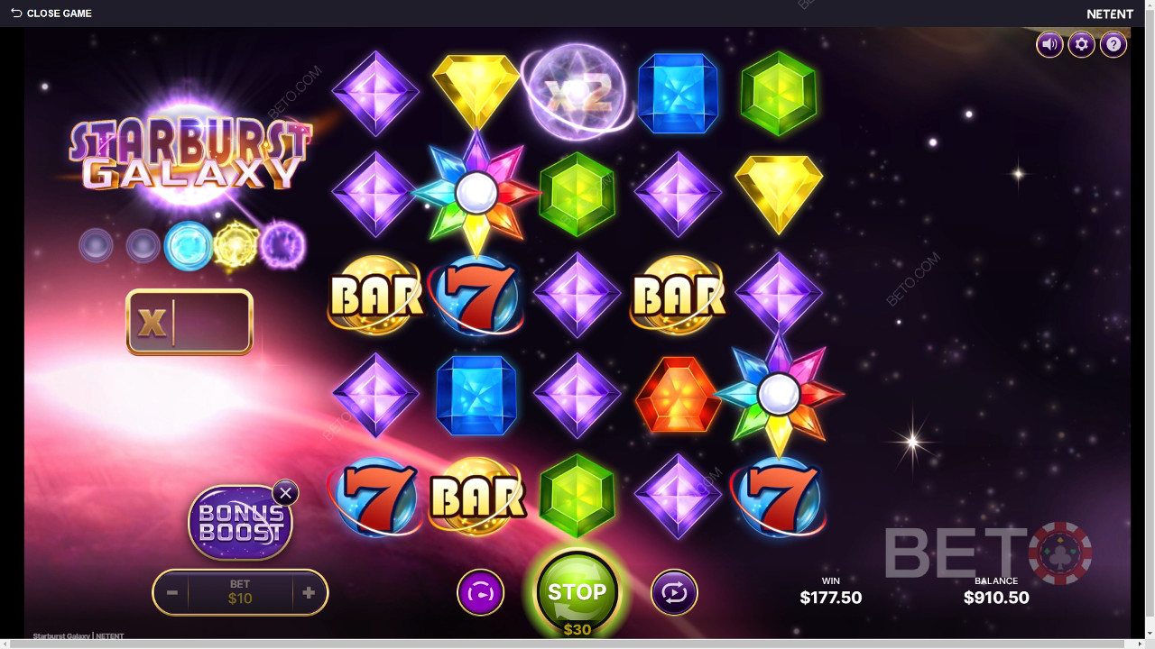 Starburst Galaxy Slot oyununda bahsinizin 25.000 katını kazanın!