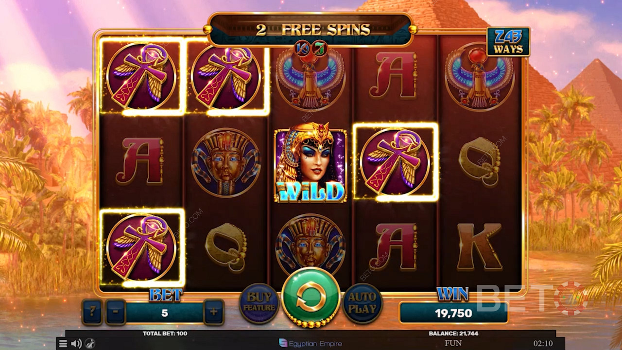 Cleopatra Wild, burada art arda kazanç kombinasyonları oluşturmak için biletinizdir