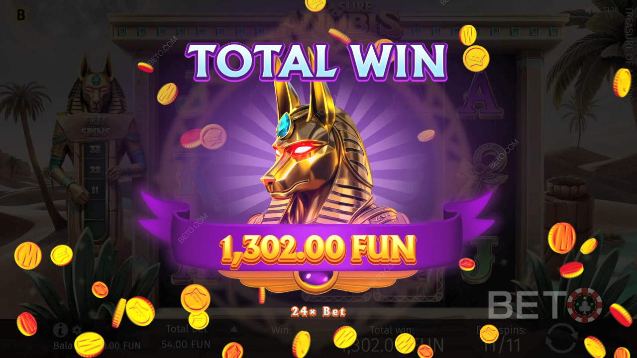 Treasure of Anubis Online Slot oyununda bahsinizin 1,939 katını kazanın!
