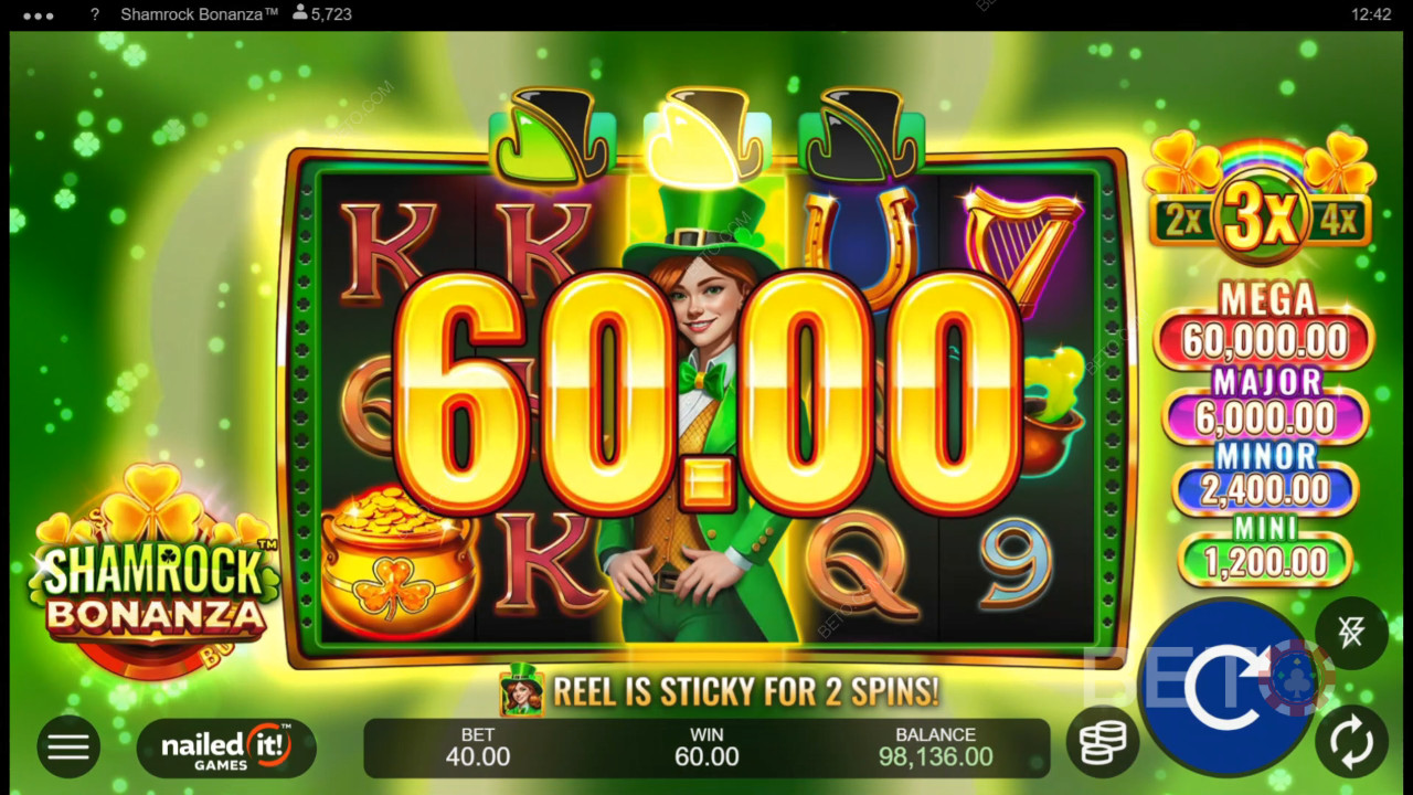 Shamrock Bonanza Slot Makinesinde bahsinizin 5.340 katını kazanın!