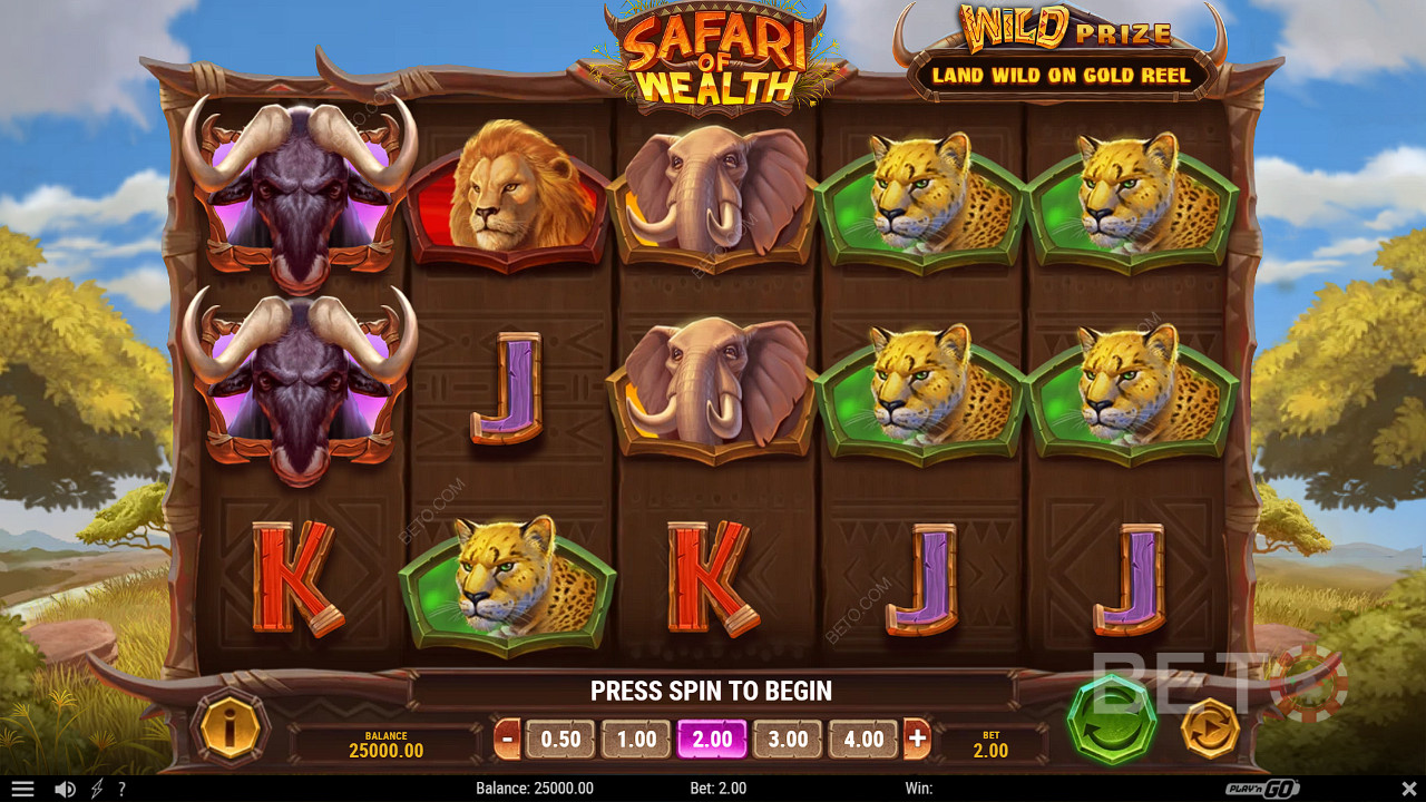 Safari of Wealth slotunda vahşi doğada bir maceranın tadını çıkarın