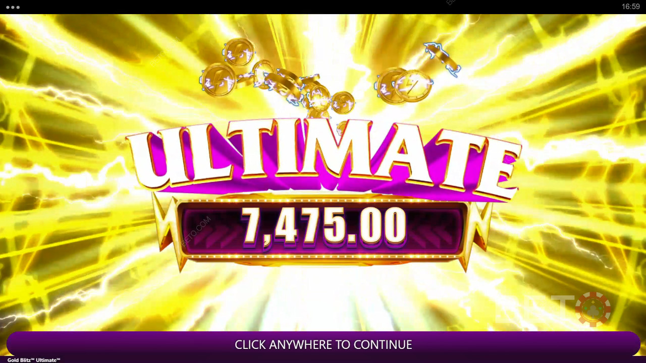Gold Blitz Ultimate Slot Makinesinde bahsinizin 2.500 katını kazanın!