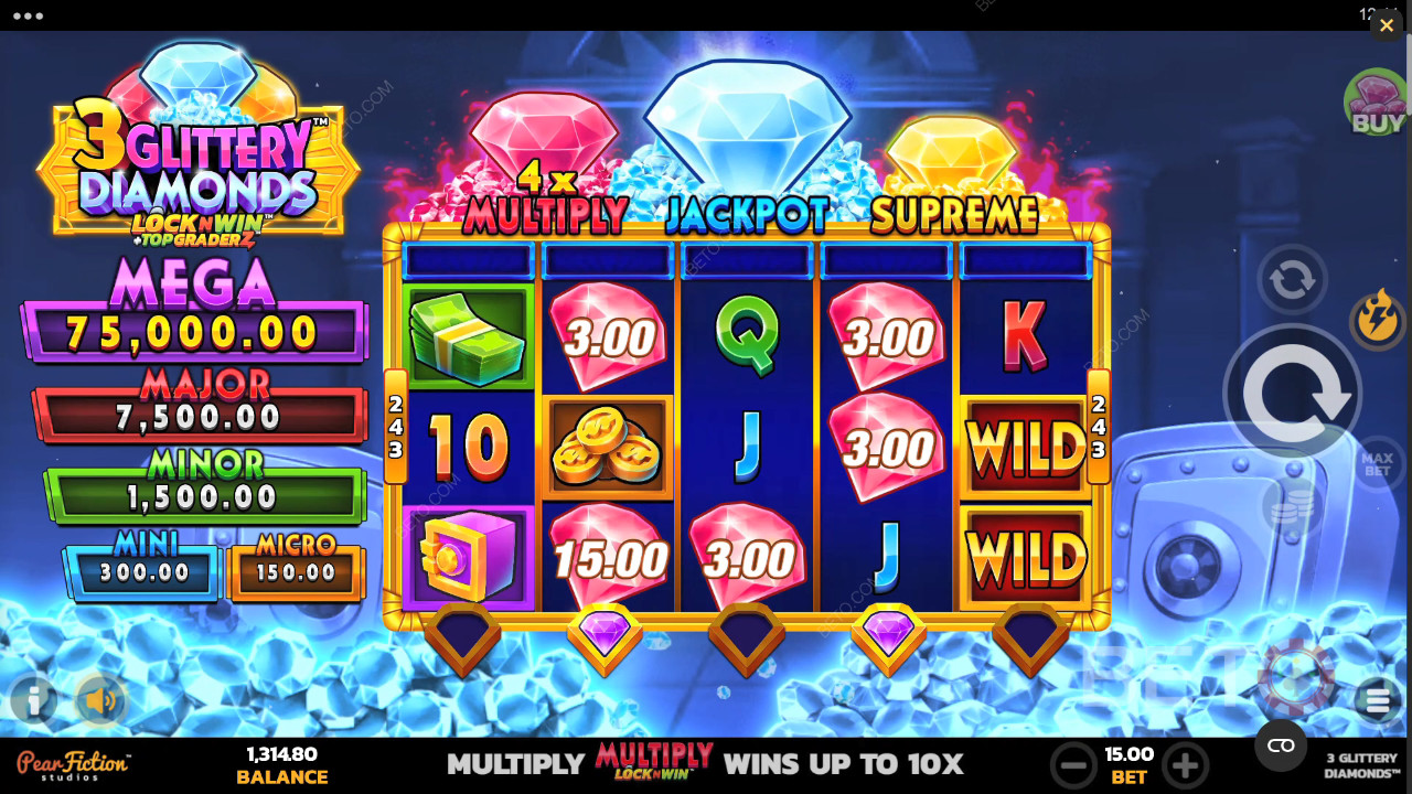3 Glittery Diamonds BETO Slots tarafından incelendi