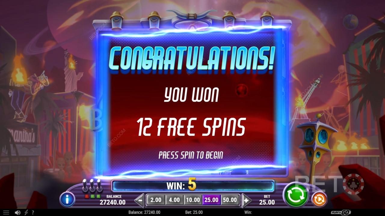 Invading Vegas Revenge on Mars Video Slotunda bahsinizin 2,500 katını kazanın!