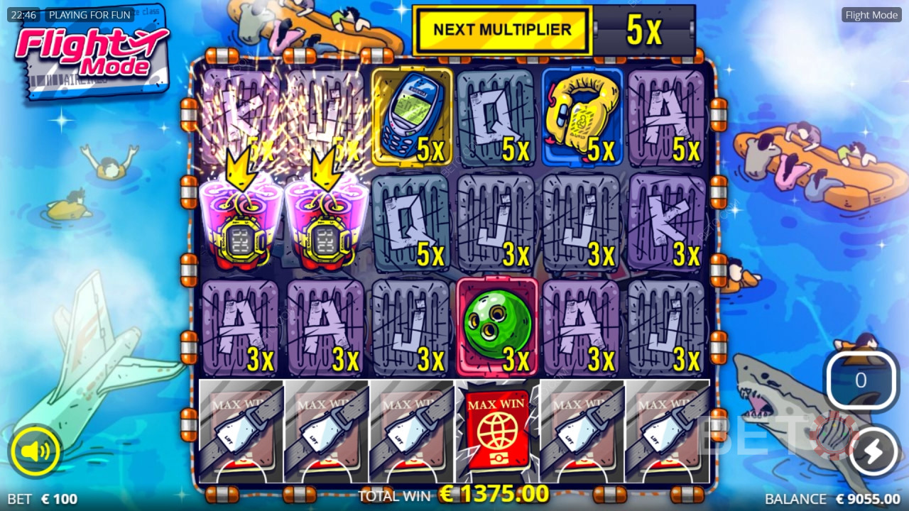 Uçuş Modu Slot Makinesinde bahsinizin 5,051 katını kazanın!