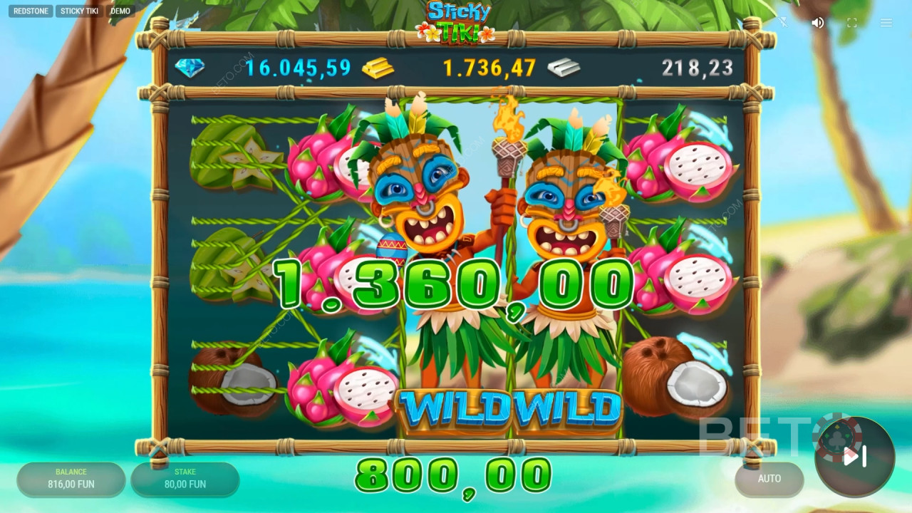 Sticky Tiki Slotunda bahsinizin 10.000 katını kazanın!