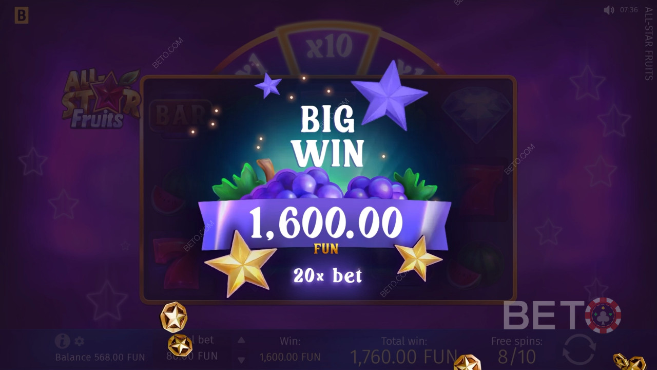 All-Star Fruits Slotunda bahsinizin 1.500 katını kazanın!