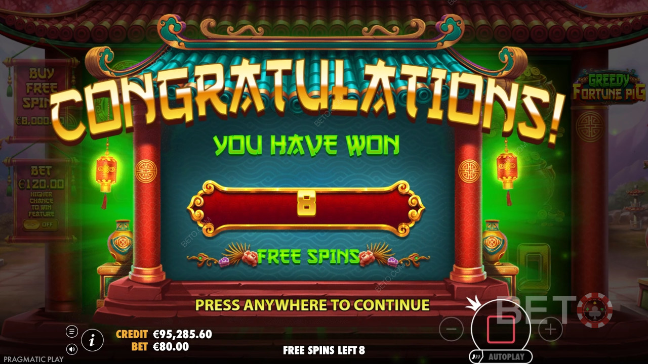 Greedy Fortune Pig Slot oyununda bahsinizin 8,888 katını kazanın!