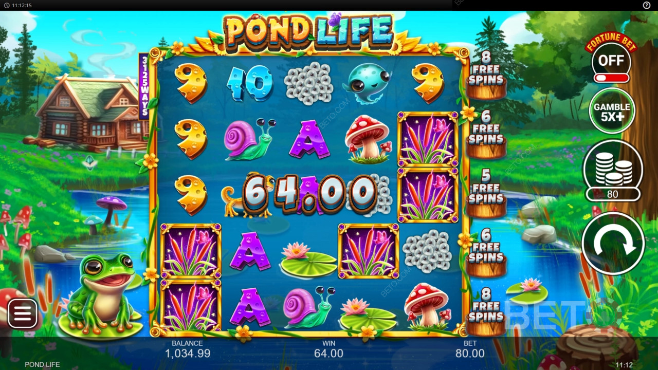 Pond Life Online Slot oyununda bahsinizin 5.000 katını kazanın!