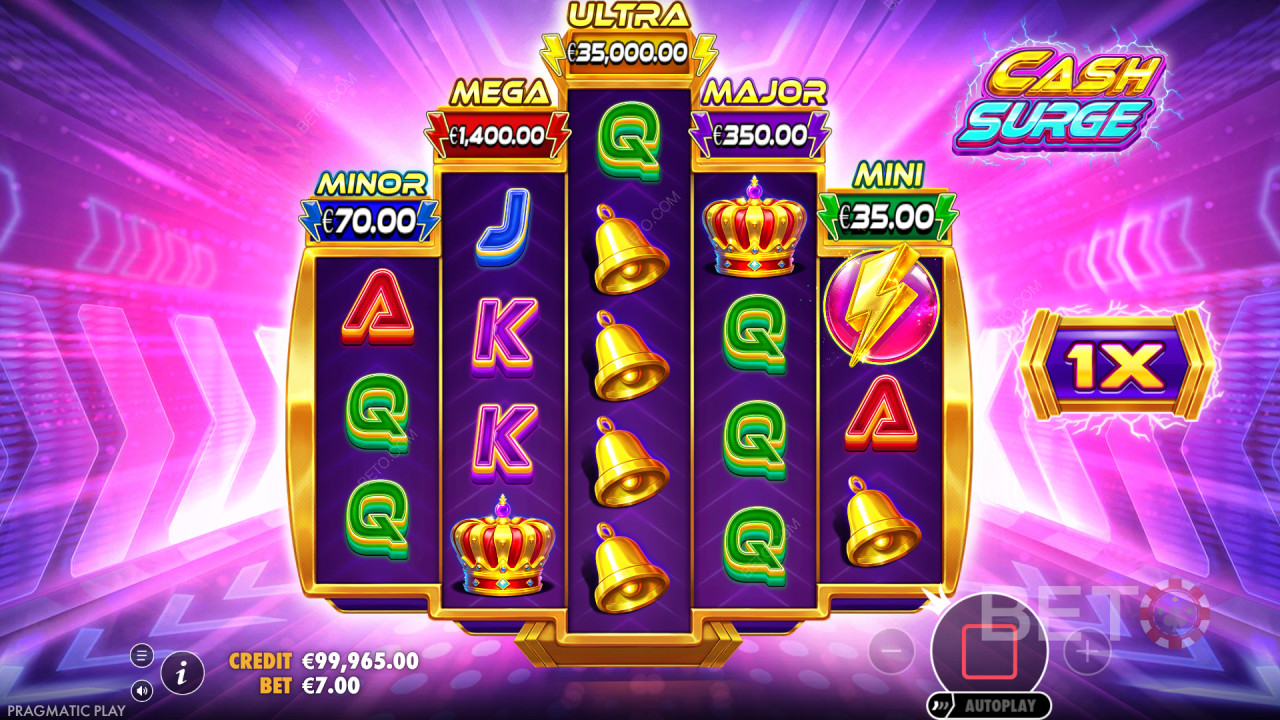 Cash Surge Slot oyununda bahsinizin 5.000 katını kazanın!