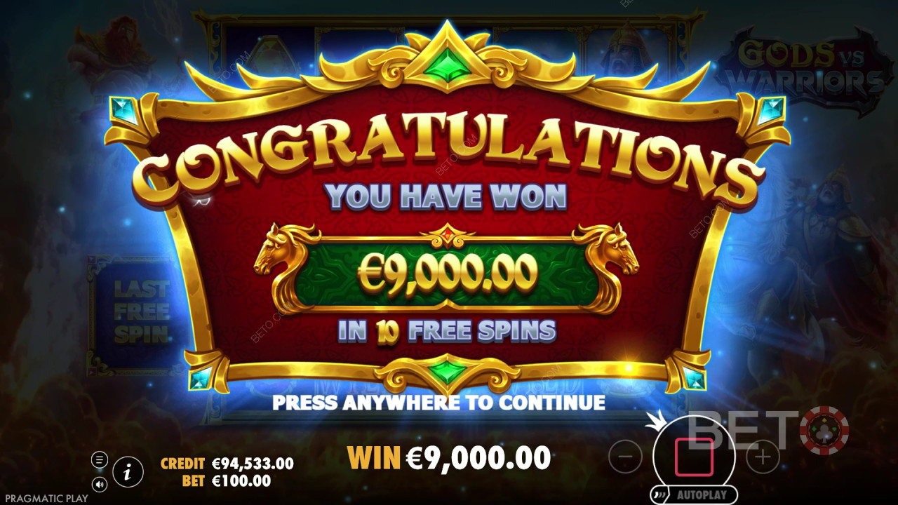 "Gods vs Warriors" slot makinesinde bahis tutarınızın 15.000 katını kazanın!