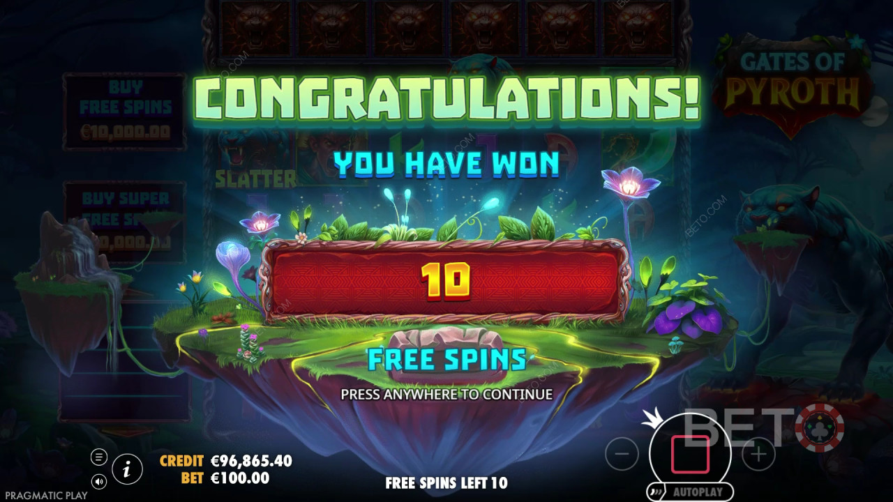 Gates of Pyroth çevrimiçi slot oyununda bahsinizin 10.000 katını kazanın!