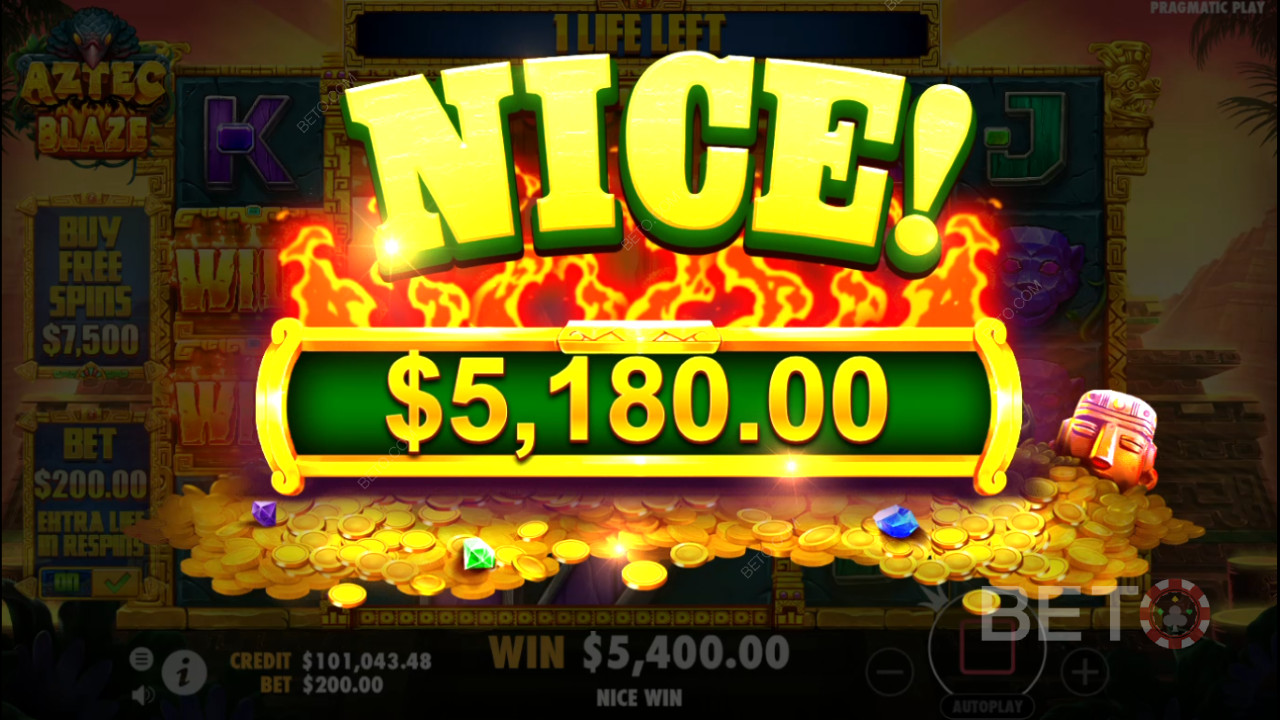 Aztec Blaze Online Slot oyununda bahsinizin 2.000 katını kazanın!
